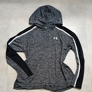 Under Armour Charcoal Hoodie with Black and White Stripes